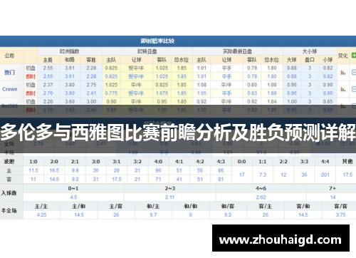 多伦多与西雅图比赛前瞻分析及胜负预测详解